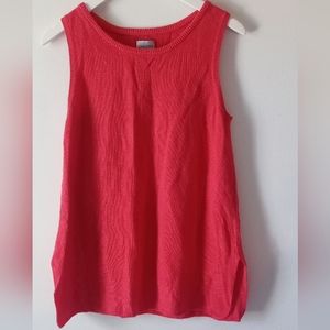 ∆ Chico's Long Red Slit Sides Tank-Top - Chico's Size 1- Conventional Size: 8-10